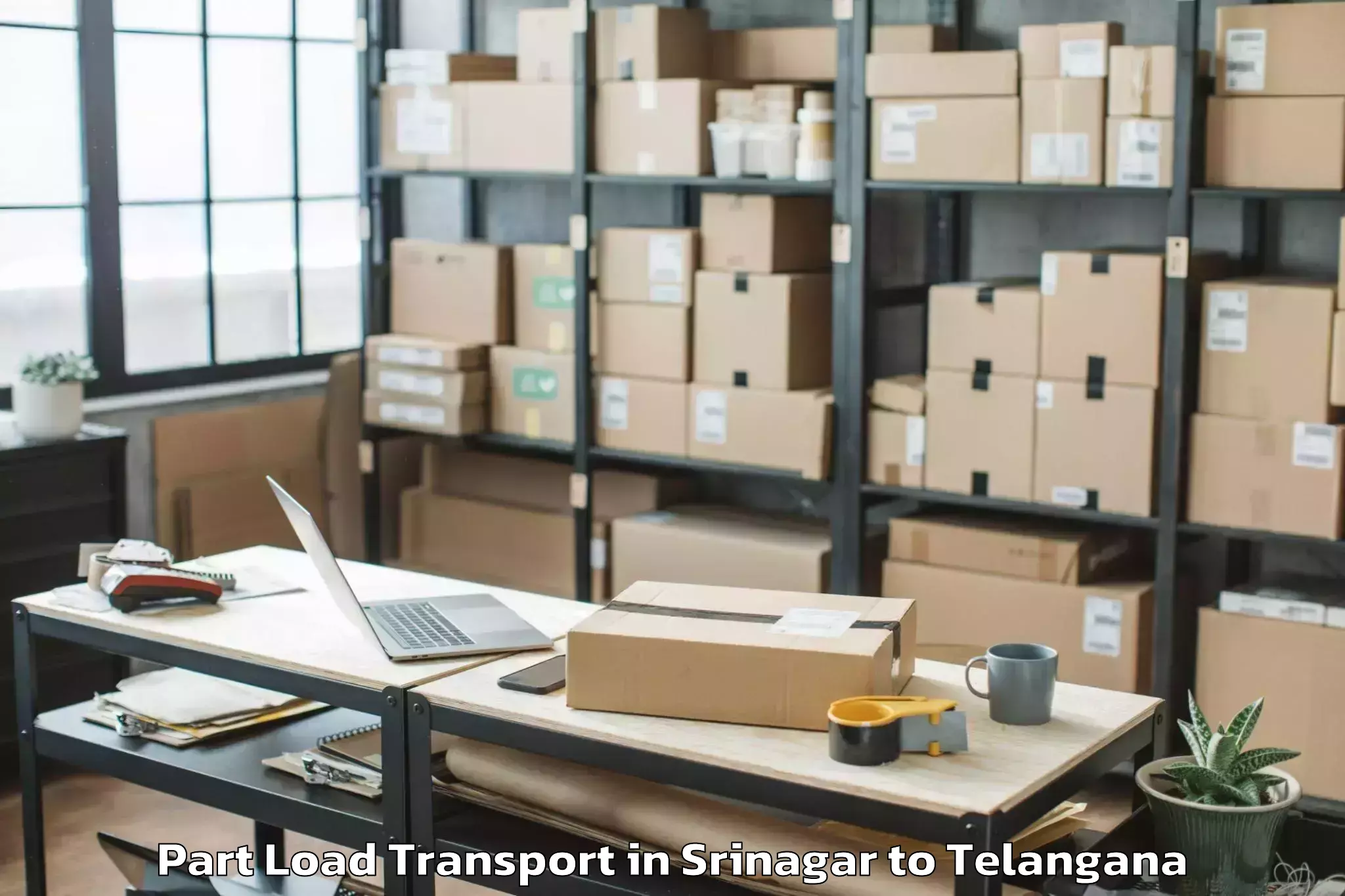 Book Srinagar to Osmania University Hyderabad Part Load Transport Online